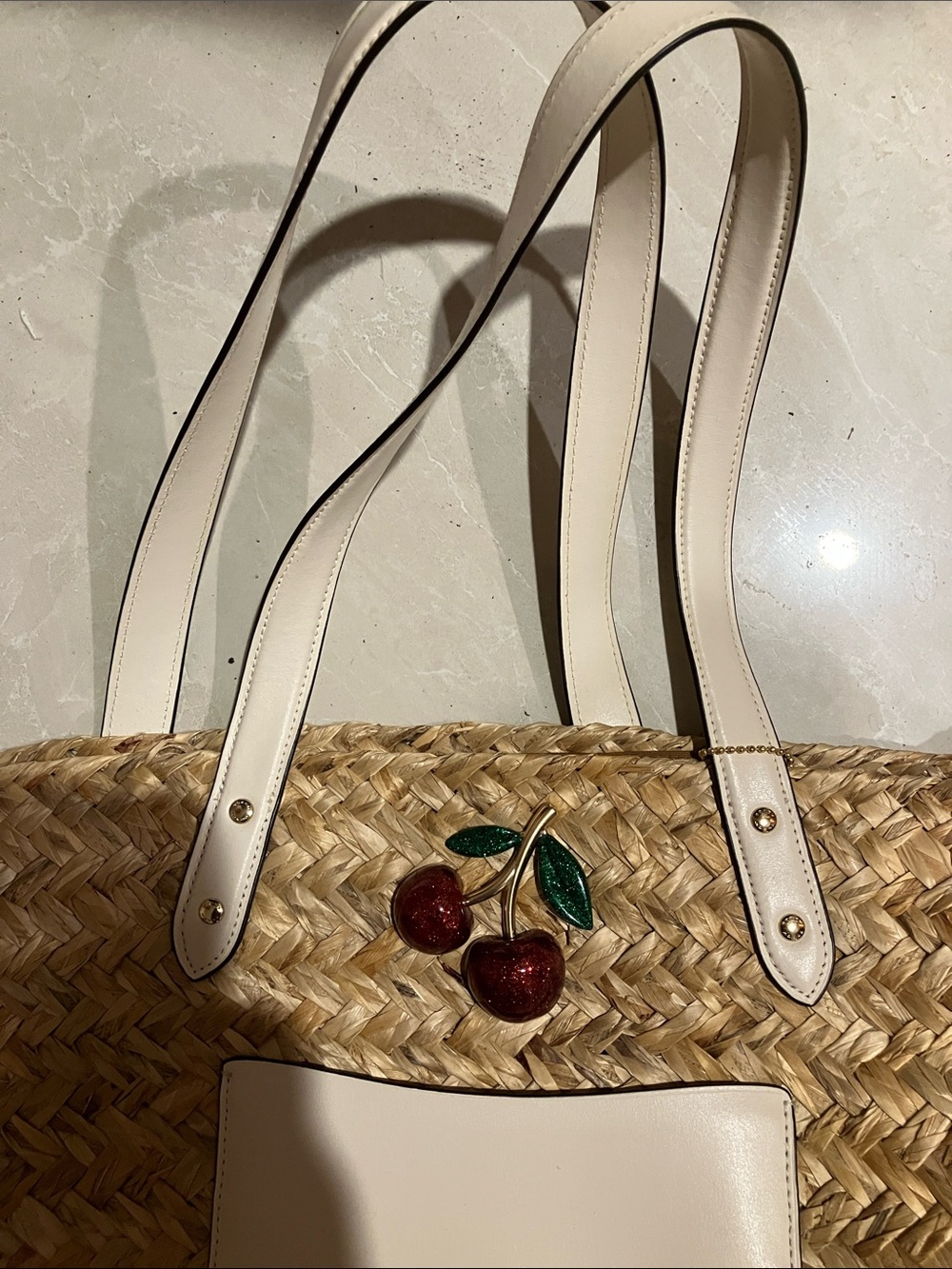 COACH Straw Tote Chic Summer Shoulder Bag - Picture 3 of 8